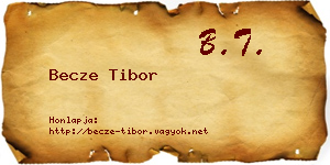 Becze Tibor névjegykártya
